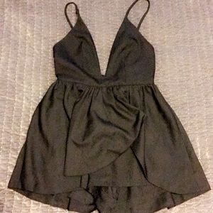 Black low-cut mini romper size small
